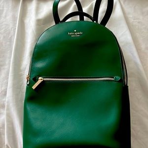 Kate Spade Large Leather Backpack in Jade Green. Never Used.